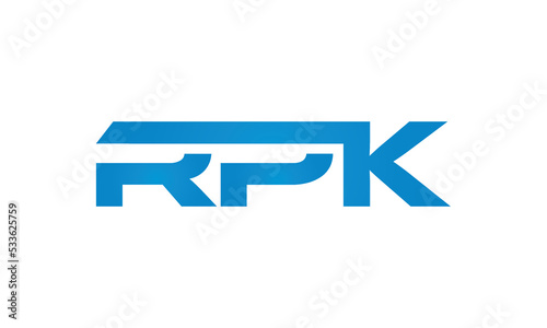 RPK monogram linked letters, creative typography logo icon