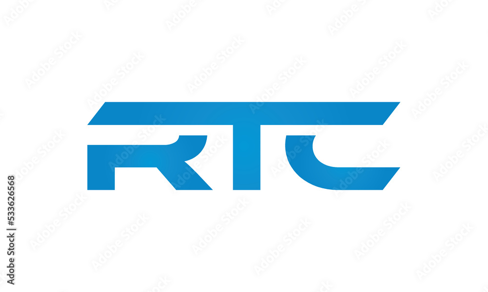 RTC monogram linked letters, creative typography logo icon RTC monogram linked letters, creative typography logo icon