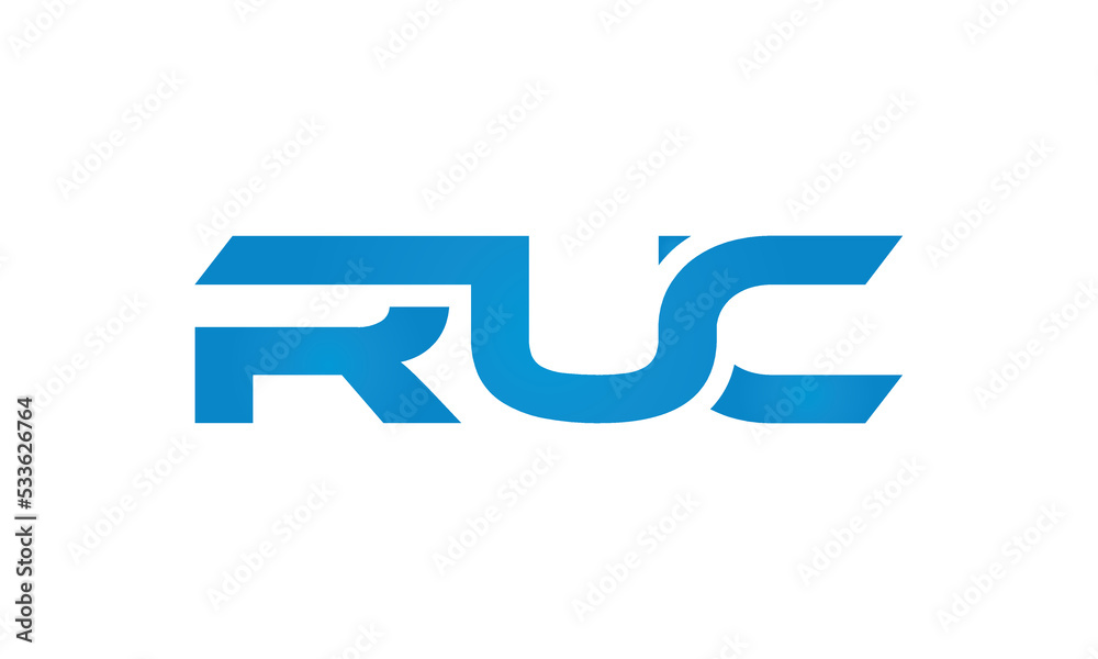 RUC monogram linked letters, creative typography logo icon RUC monogram linked letters, creative typography logo icon