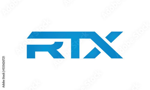 RTX monogram linked letters, creative typography logo icon