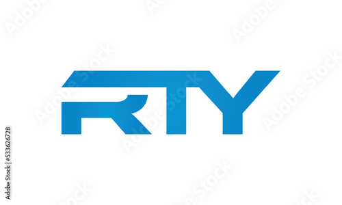RTY monogram linked letters, creative typography logo icon