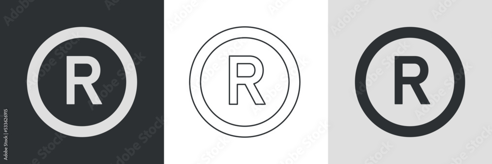Trademark registration icon set. Inversion sign. Vectror illustration Trademark registration icon set. Inversion sign. Vectror illustration