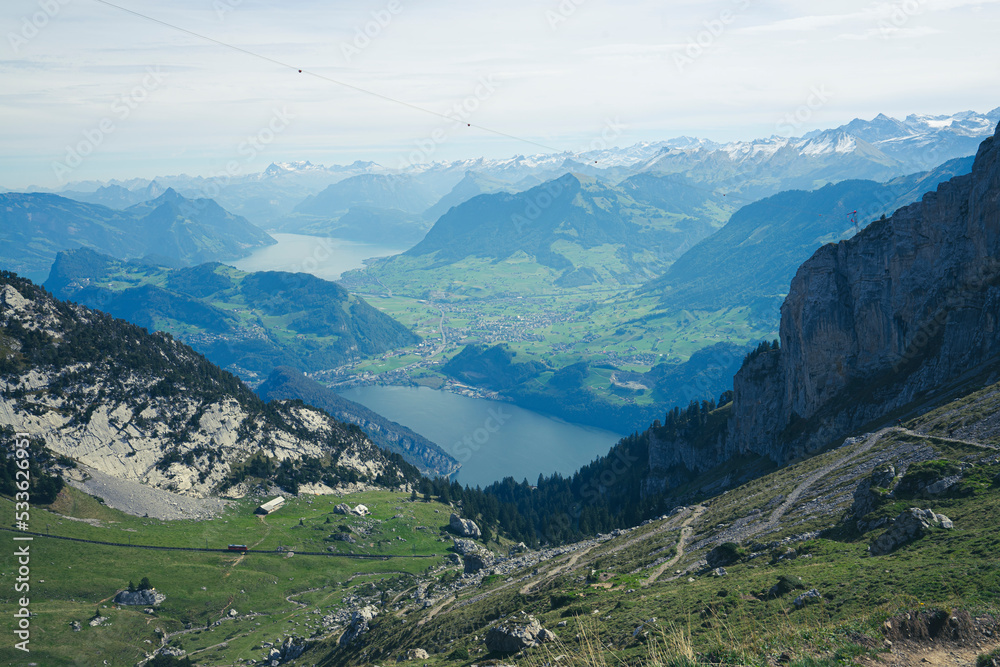 Lucerne's very own mountain, Pilatus, is one of the most legendary places in Central Switzerland. And one of the most beautiful. On a clear day the mountain offers a panoramic view of 73 Alpine peaks Lucerne's very own mountain, Pilatus, is one of the most legendary places in Central Switzerland. And one of the most beautiful. On a clear day the mountain offers a panoramic view of 73 Alpine peaks