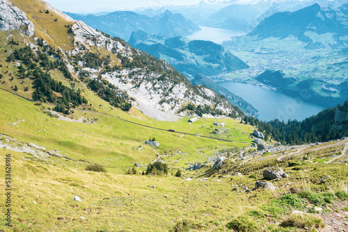  Lucerne s very own mountain  Pilatus  is one of the most legendary places in Central Switzerland. And one of the most beautiful. On a clear day the mountain offers a panoramic view of 73 Alpine peaks