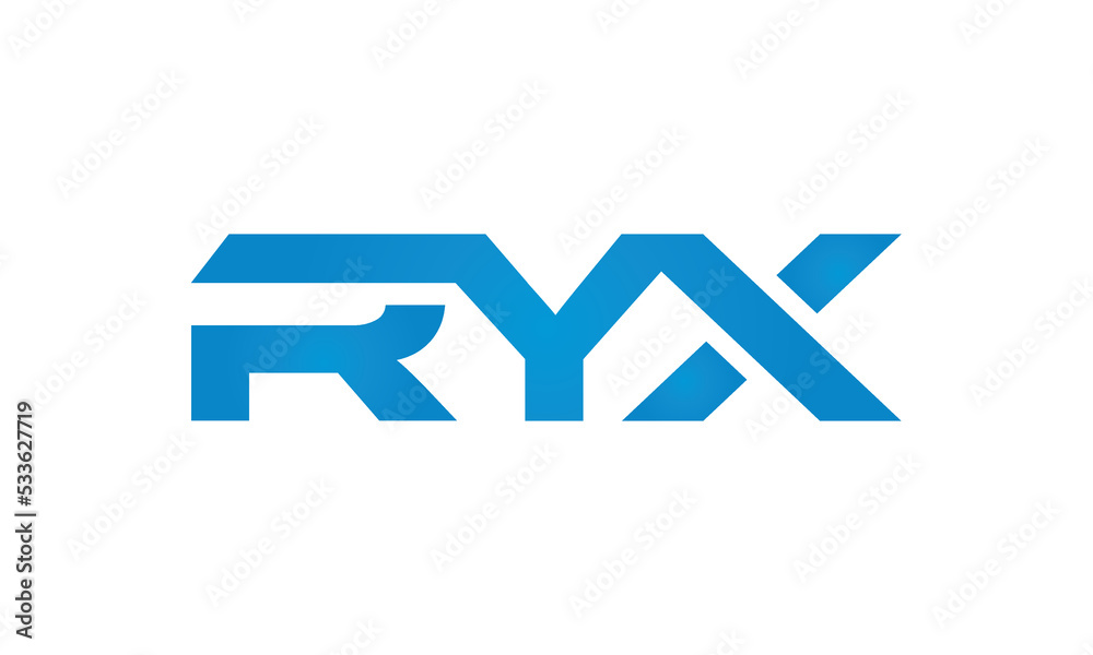 RYX monogram linked letters, creative typography logo icon RYX monogram linked letters, creative typography logo icon