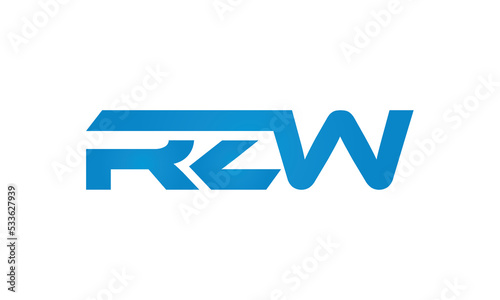 RZW monogram linked letters, creative typography logo icon