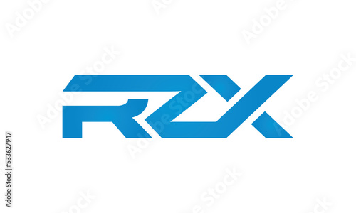 RZX monogram linked letters, creative typography logo icon