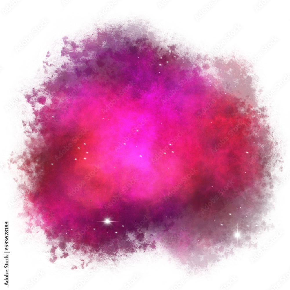 Hand drawn galaxy cosmos splash brush stroke illustration