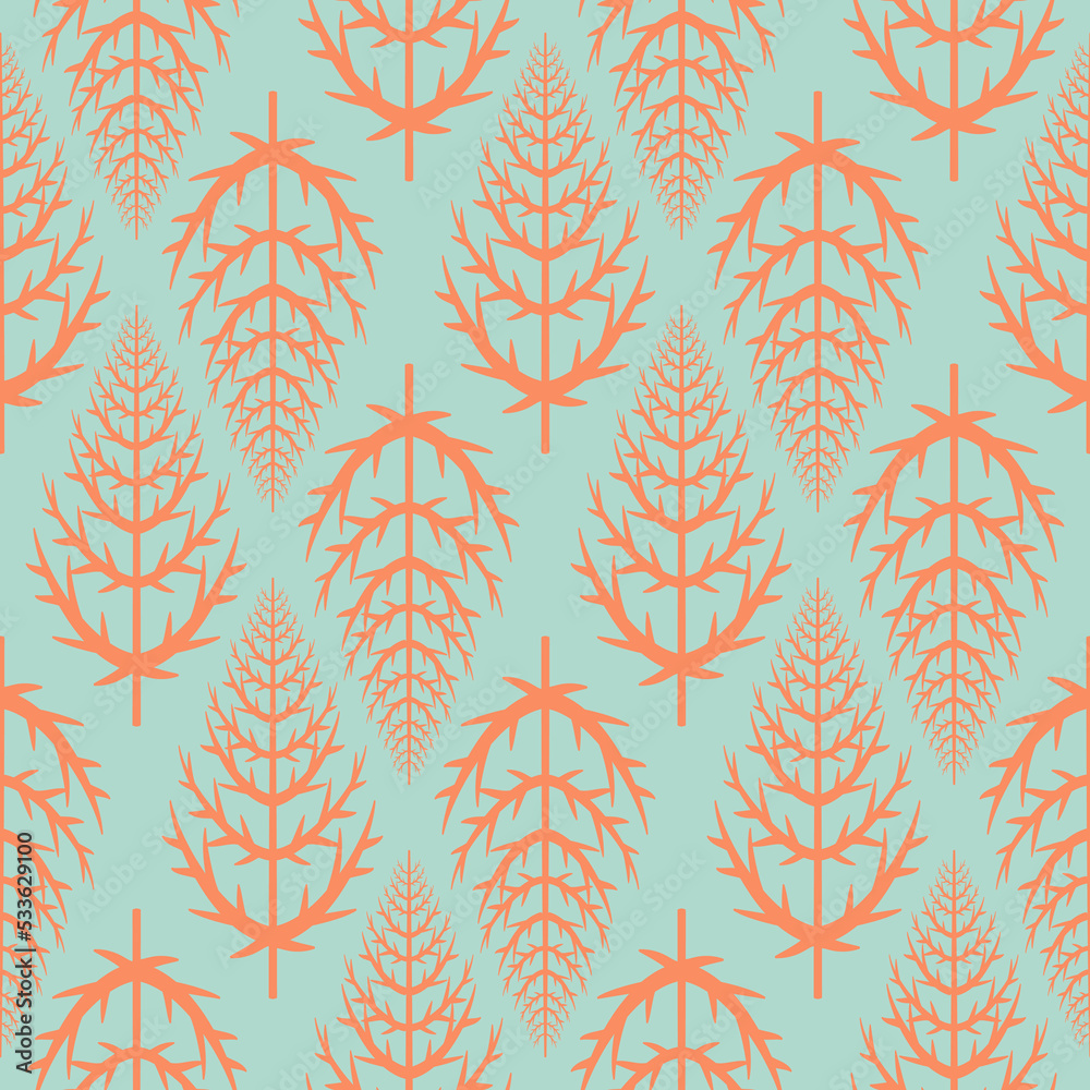 Fototapeta premium Christmas tree seamless pattern for design. Christmas scrapbook background for textile, wrapping paper and holiday party