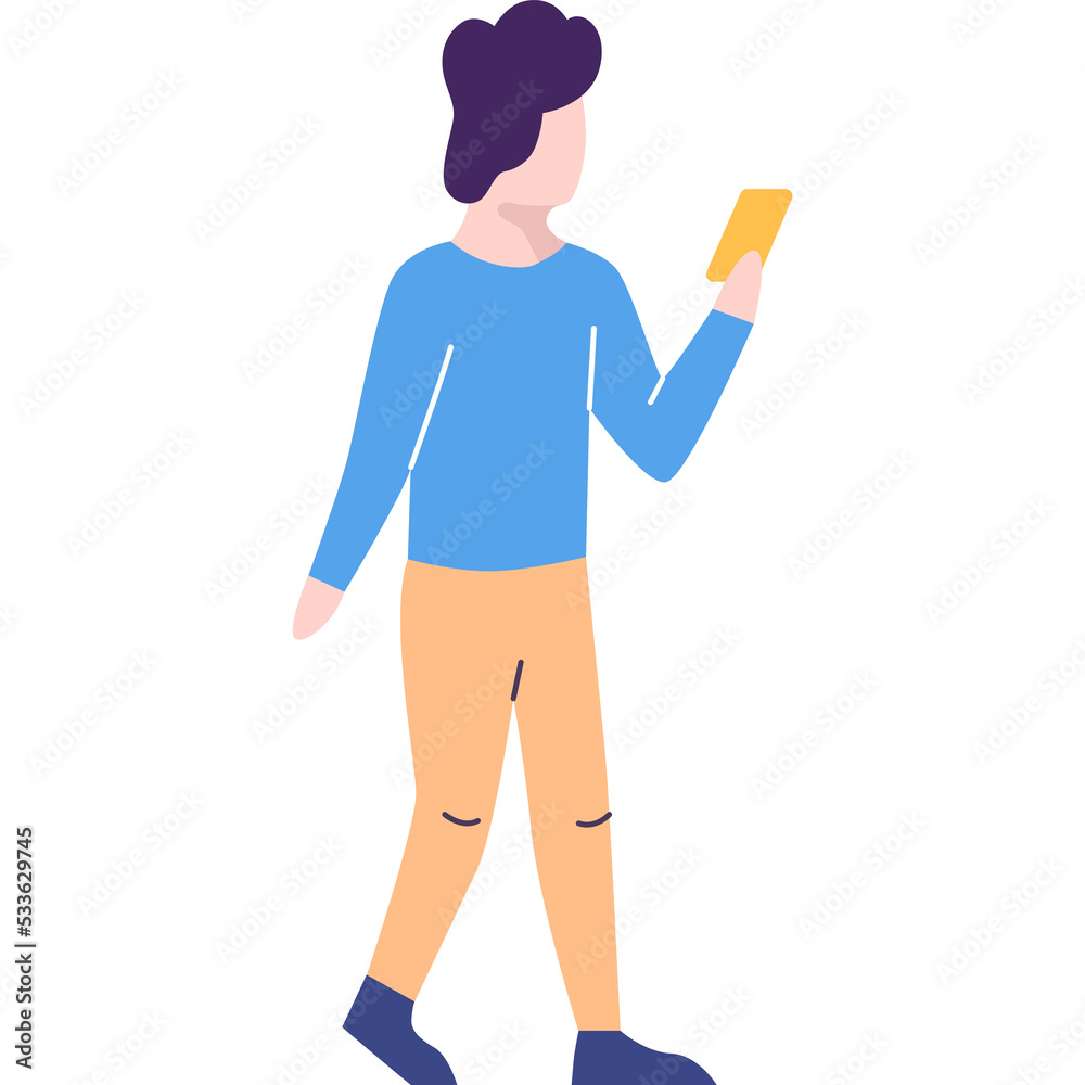 Man using phone vector chat in network icon Man using phone vector chat in network icon