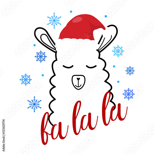 Christmas fa la la llama svg, Kids funny shirt design