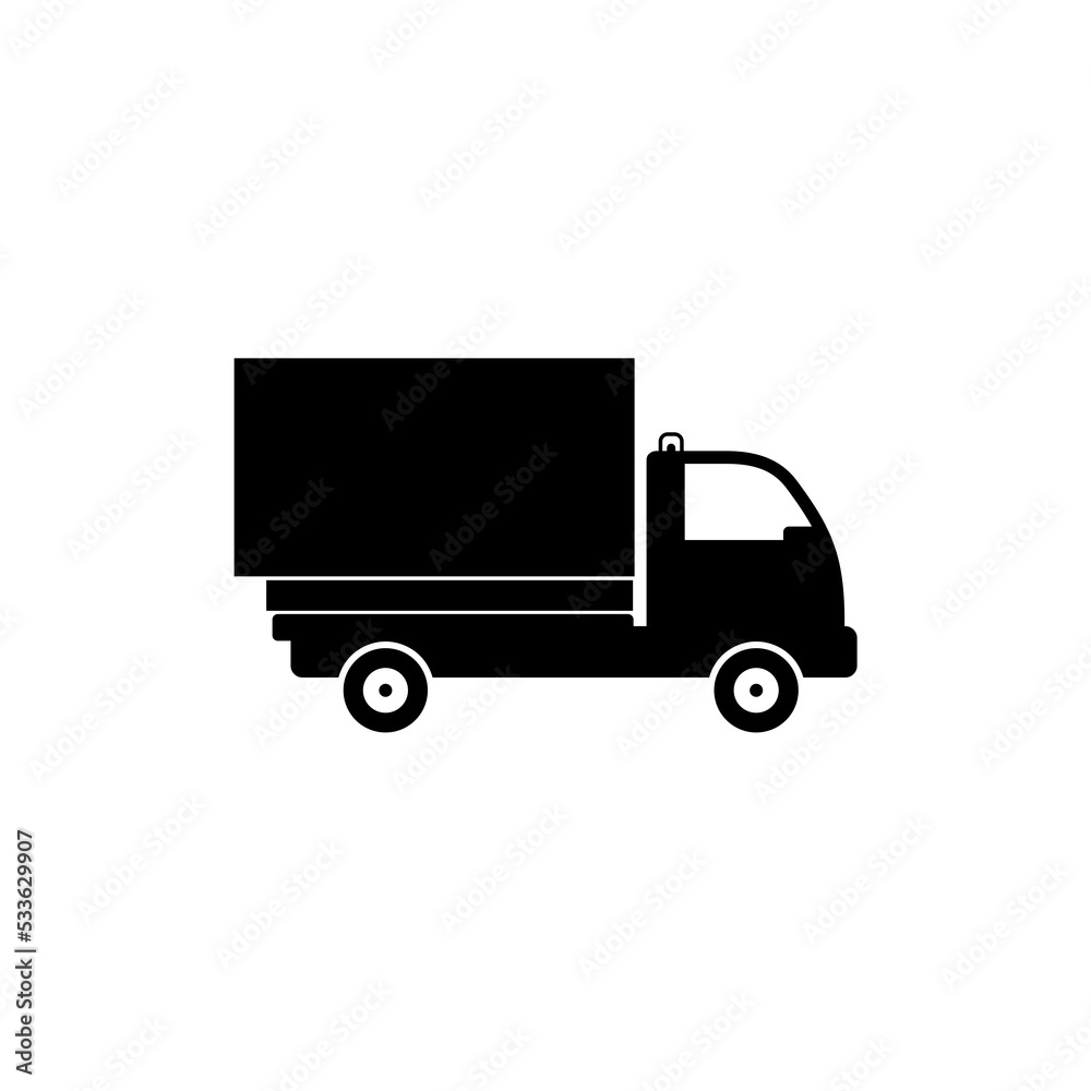 Small truck icon flat style illustration for web isolated on white background Small truck icon flat style illustration for web isolated on white background