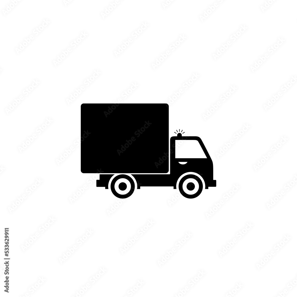 Small truck icon flat style illustration for web isolated on white background Small truck icon flat style illustration for web isolated on white background