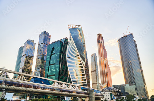 Moscow, Russia - 30.07.2022: View of skyscrapers at Moscow City. International Business Center