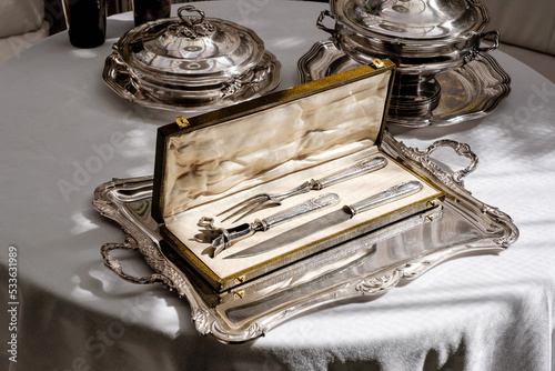 France Antique silver vintage antique royal
tableware and appliances