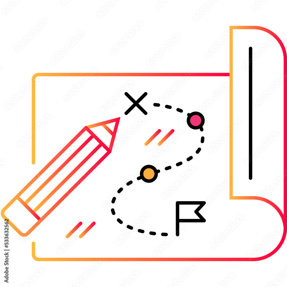Business plan icon strategy vector flat design Business plan icon strategy vector flat design