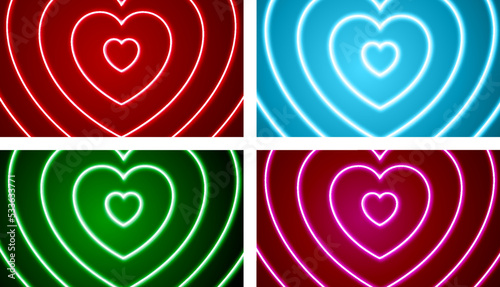 Neon Heart Geometric Hypnosis Abstract Backgrounds. Lovely Vibes Posters Design.80s Illustration.