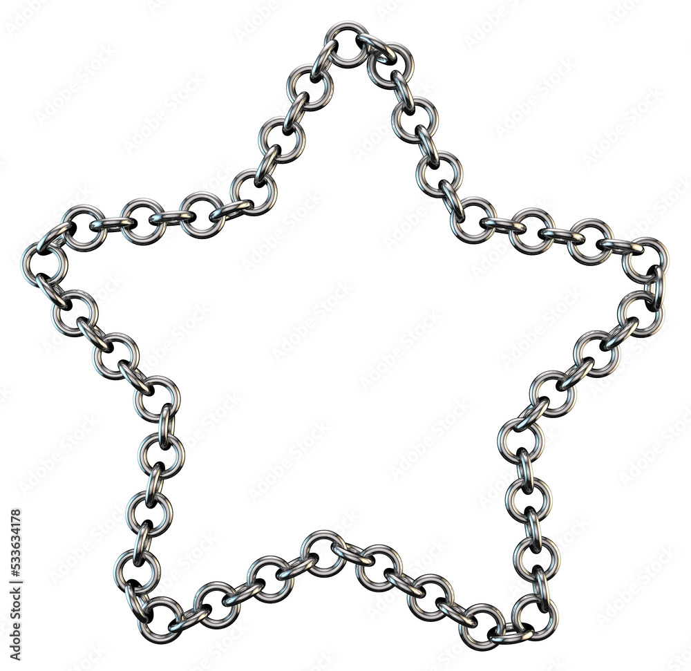 custom made wallpaper toronto digitalMetal chain. 3D rendering illustration. Star frame.