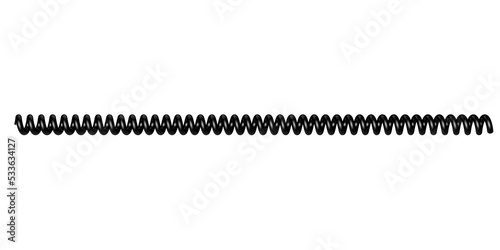 spiral telephone cable. 3D rendering.