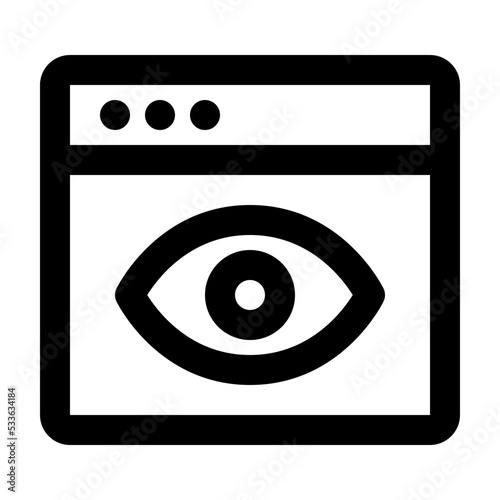 Web View Line Icon Vector