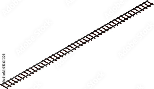 Railway track. 3D rendering illustration.  