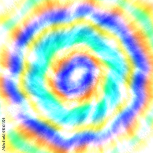 Tie dye pattern abstract background, Fashionable Pastel Textile Watercolour. Rainbow Artistic Circle. Tie dye Swirl. Vibrant Spiral Texture. Magic Fantasy Dirty Painting. 
