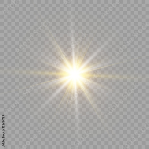 Glowing light effect on transparent background. EPS10 vector illustration.