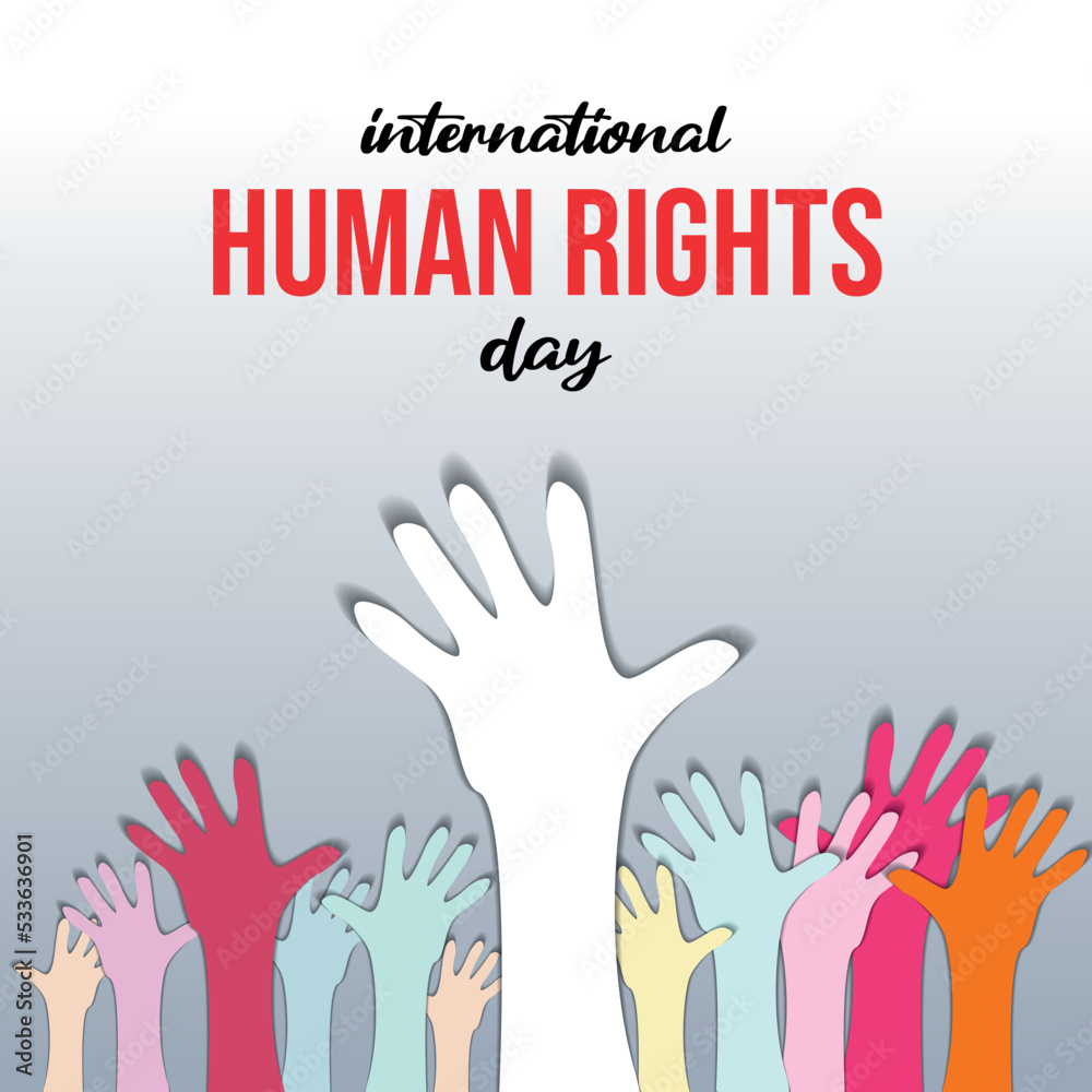 Fototapeta premium paper cut postcard human rights day