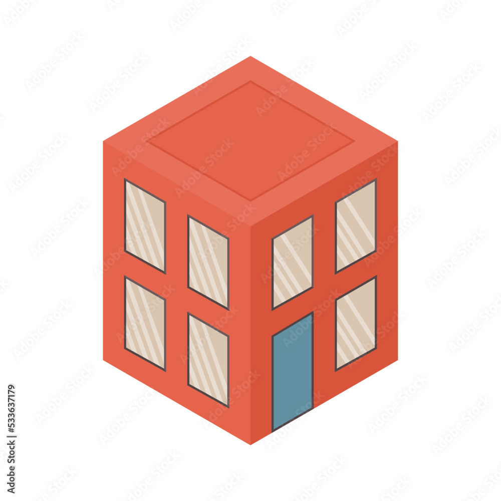 Obraz premium isometric vector illustration of a modern two floors building