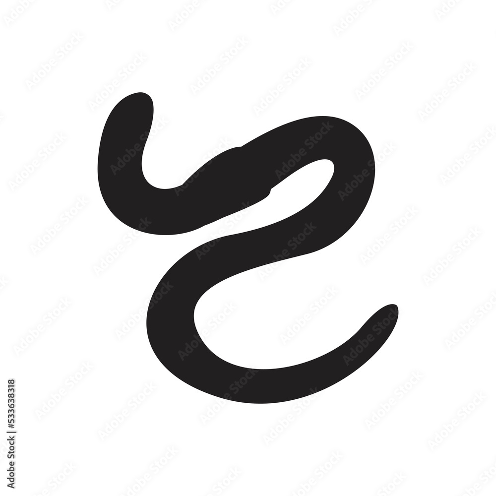 Fototapeta premium worm silhouette vector symbol 