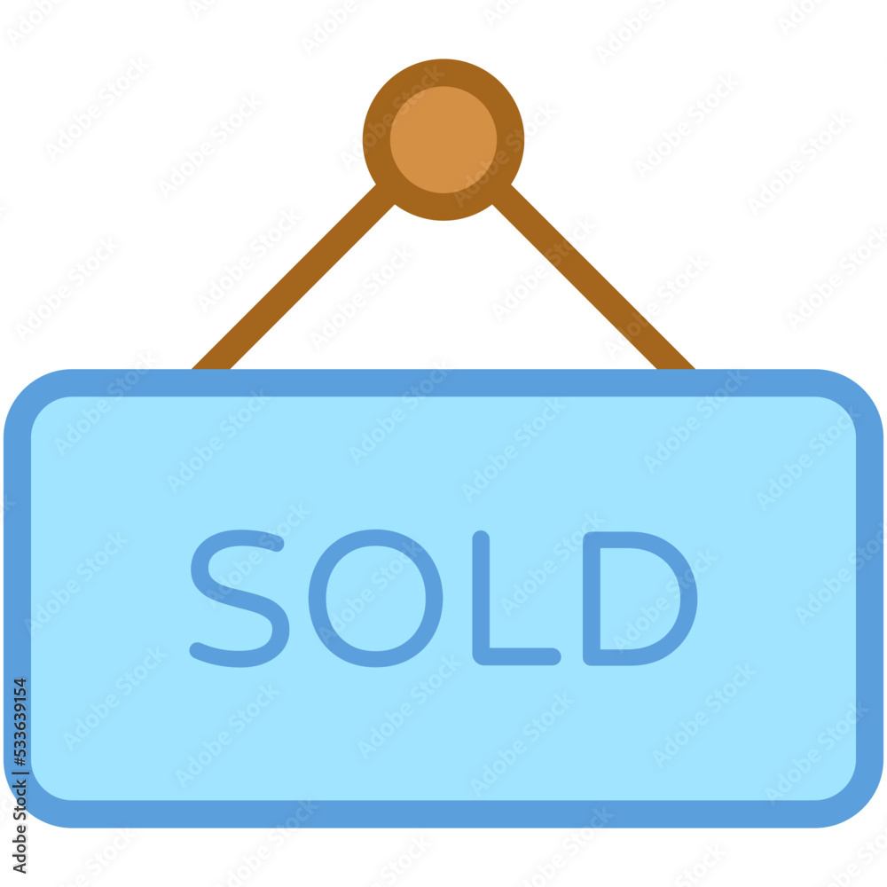 Sold Signboard Vector Icon Sold Signboard Vector Icon