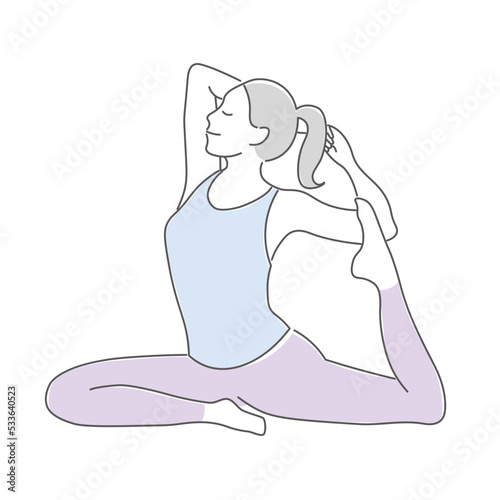 ヨガをする女性のイラスト