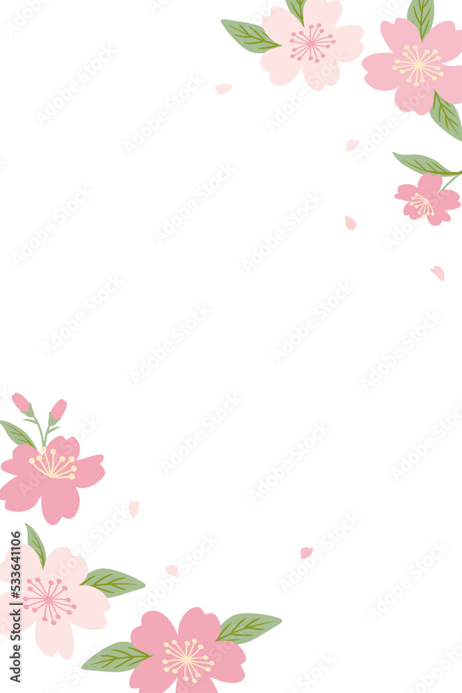 Cherry blossom flower frame illustration Cherry blossom flower frame illustration