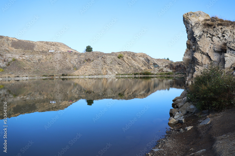 iacobdeal lake in turcoaia, tulcea, romania