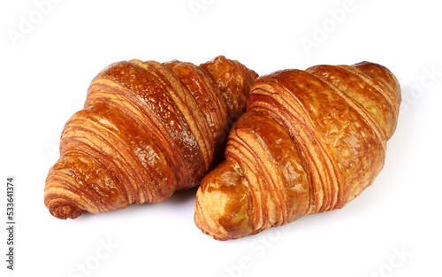 Croissants isolated on white background with clipping path