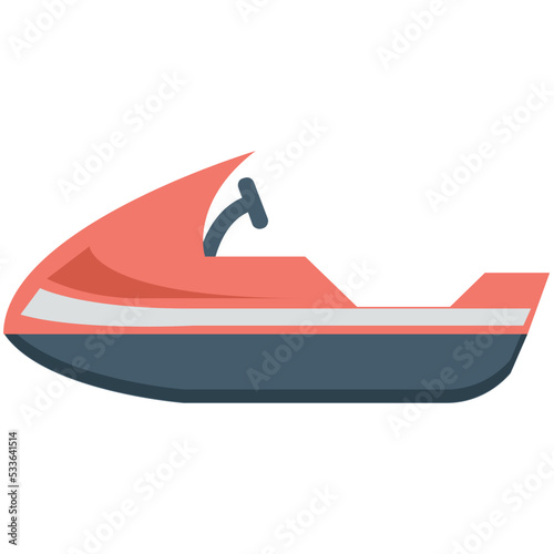 Jet Boat Vector Icon