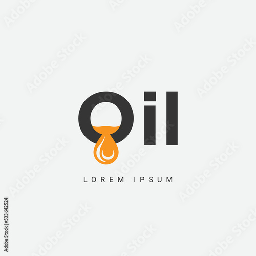 O initial water or oil drop logo vector symbol.