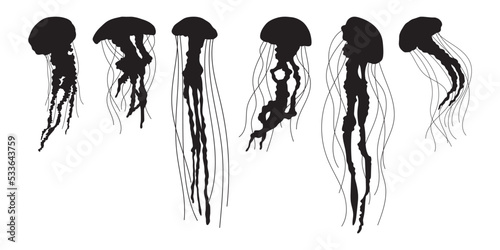 Jellyfish stencil templates for cutting and printing