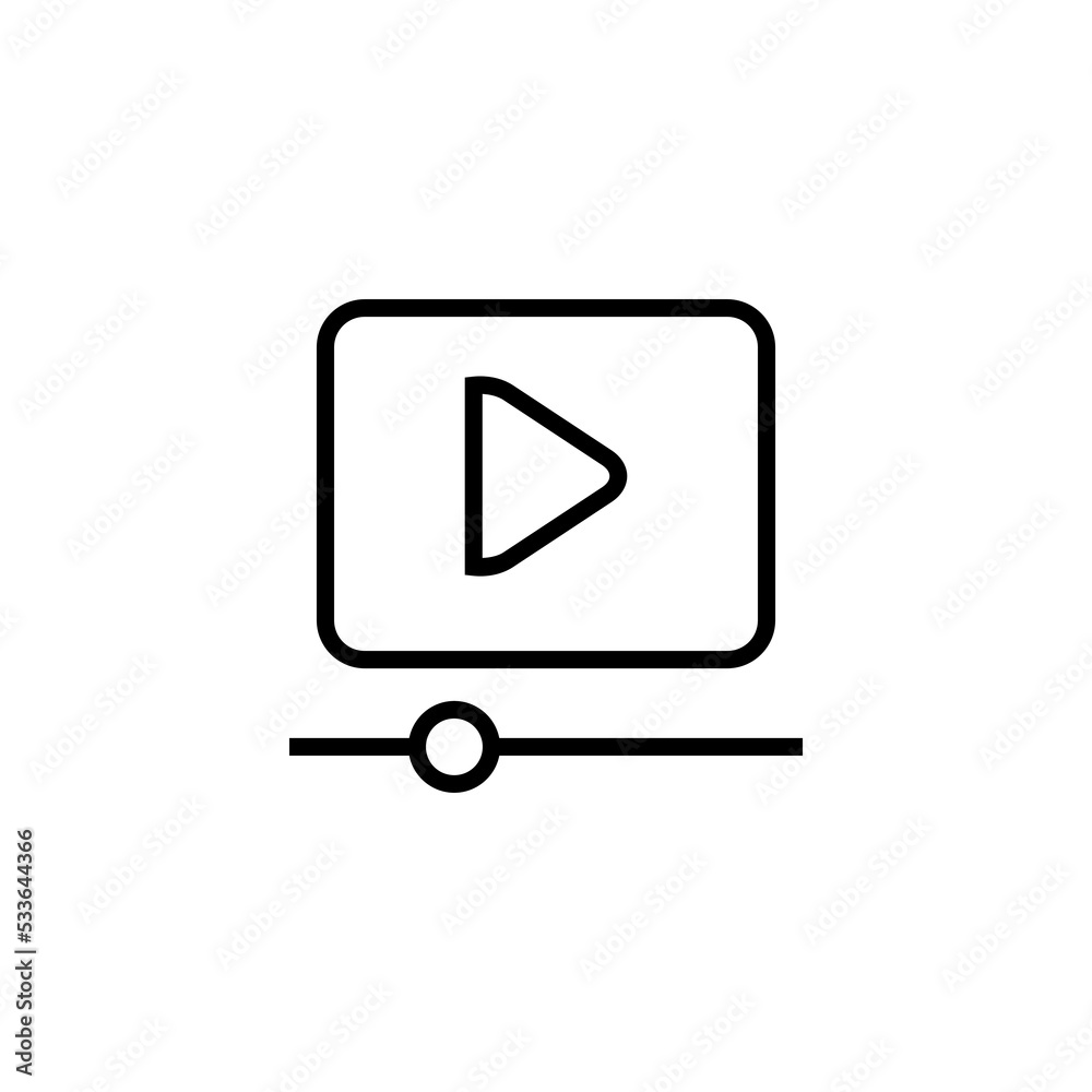 Video line icon isolated on white background Video line icon isolated on white background