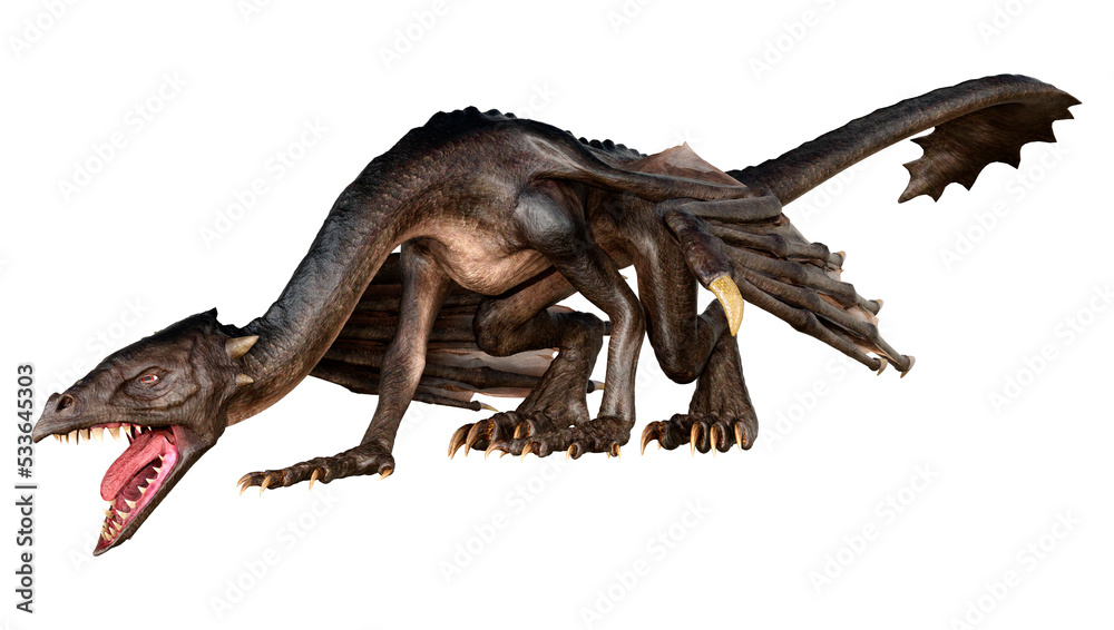 3D Rendering Fairy Tale Dragon on White 3D Rendering Fairy Tale Dragon on White