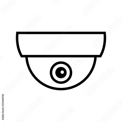 Dome camera icon. CCTV, security ceiling video camera, surveillance. Vector illustration.