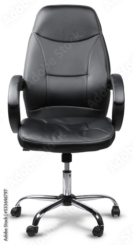 Stylish modern office chair front view isolated