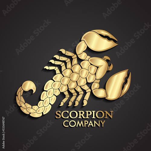 3d golden scorpion logo