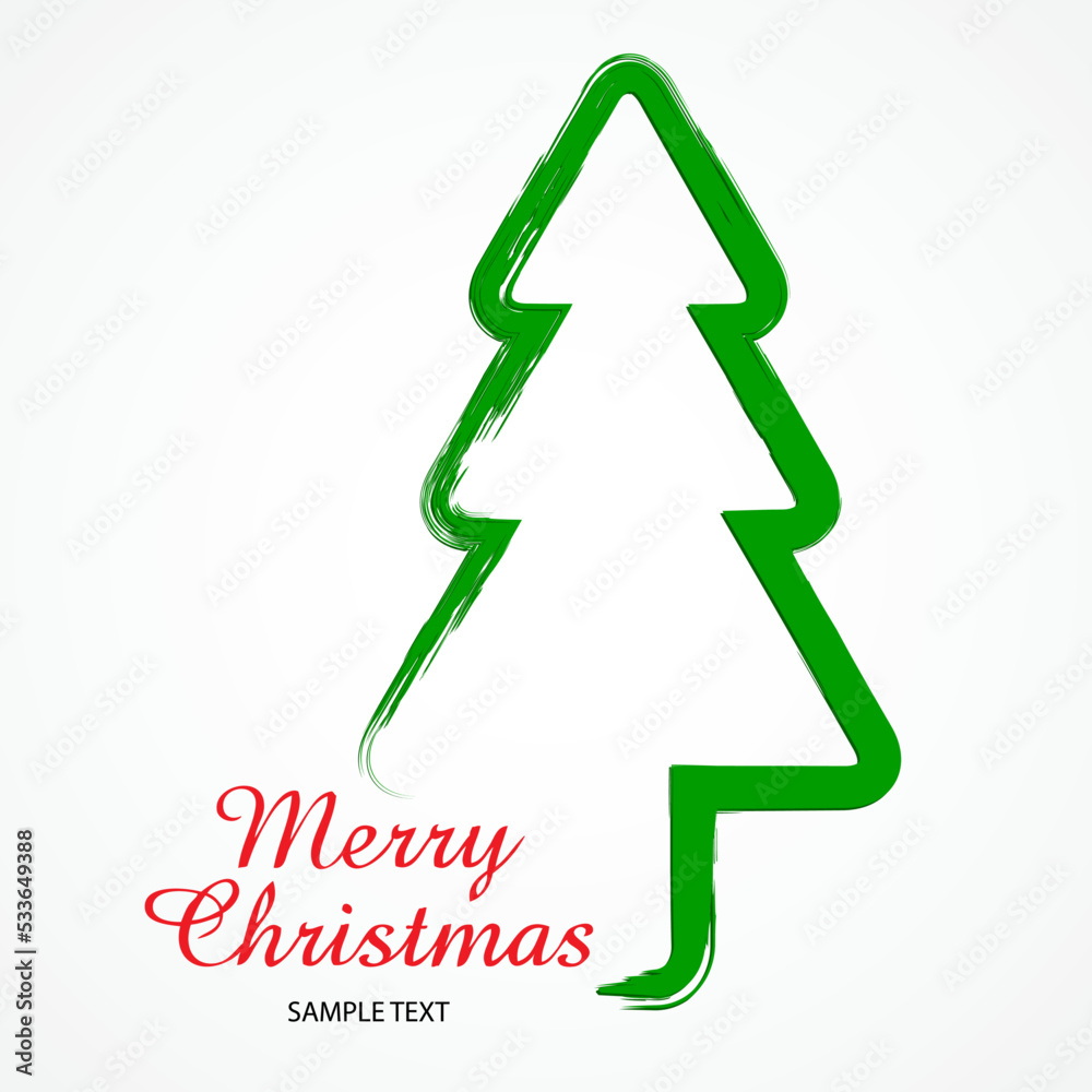Obraz premium christmas tree paint / simple vector illustration