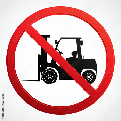 no forklift vector prohibition 3d shape sign