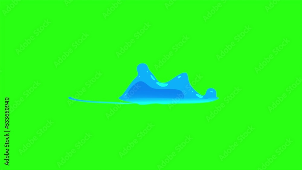 Animation water with motion blur on green screen background Animation water with motion blur on green screen background