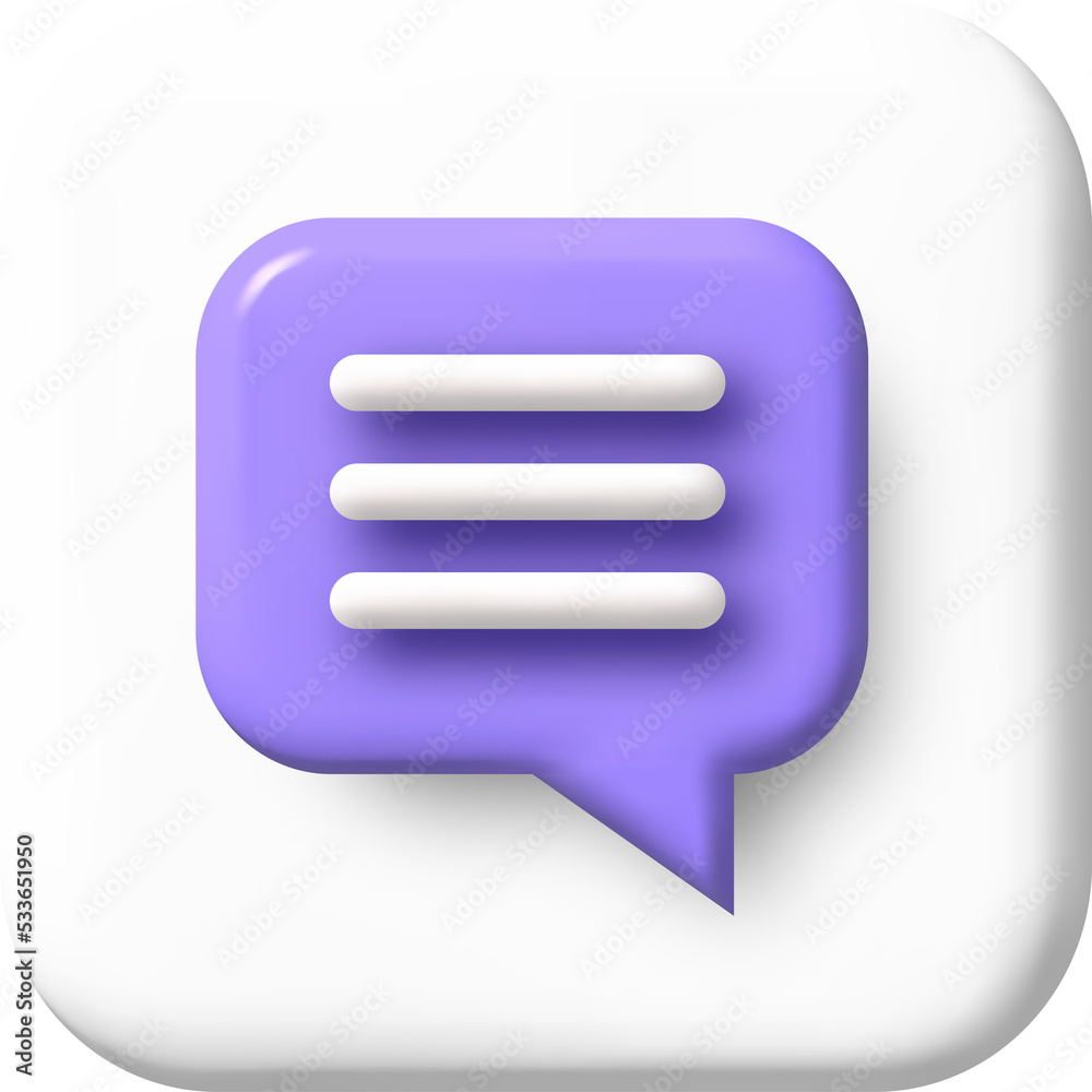 speech bubble 3d icon, illustration, communication dialog bubble. speech bubble 3d icon, illustration, communication dialog bubble.
