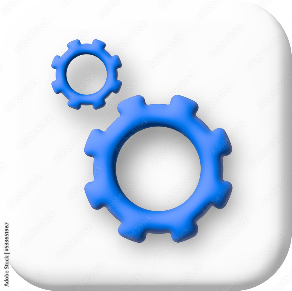 Cogwheel gear, setting symbol. 3d cartoon illustration. speech bubble with internet icon Cogwheel gear, setting symbol. 3d cartoon illustration. speech bubble with internet icon