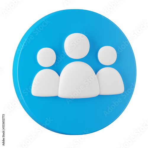 3d render of users avatar icon, Social media concept.