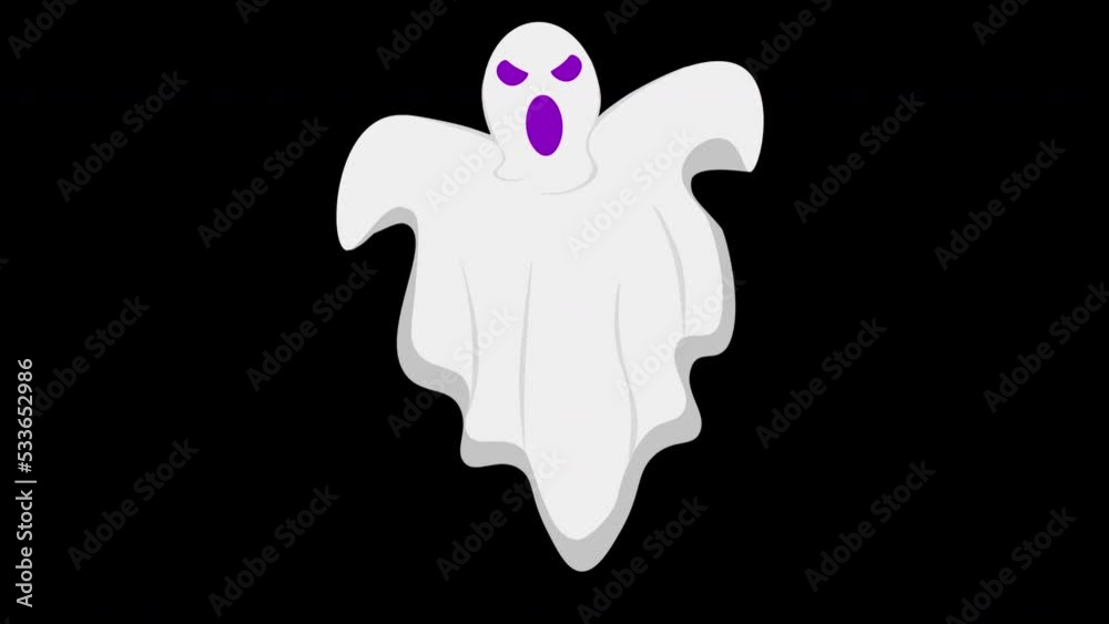 Scary Halloween ghost animation with alpha channel. Animated flying ghost, 4k video. Scary Halloween ghost animation with alpha channel. Animated flying ghost, 4k video.